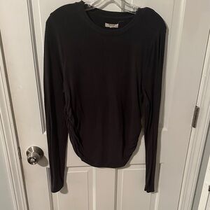 Madewell Long Sleeve Top with Rouging at Waist